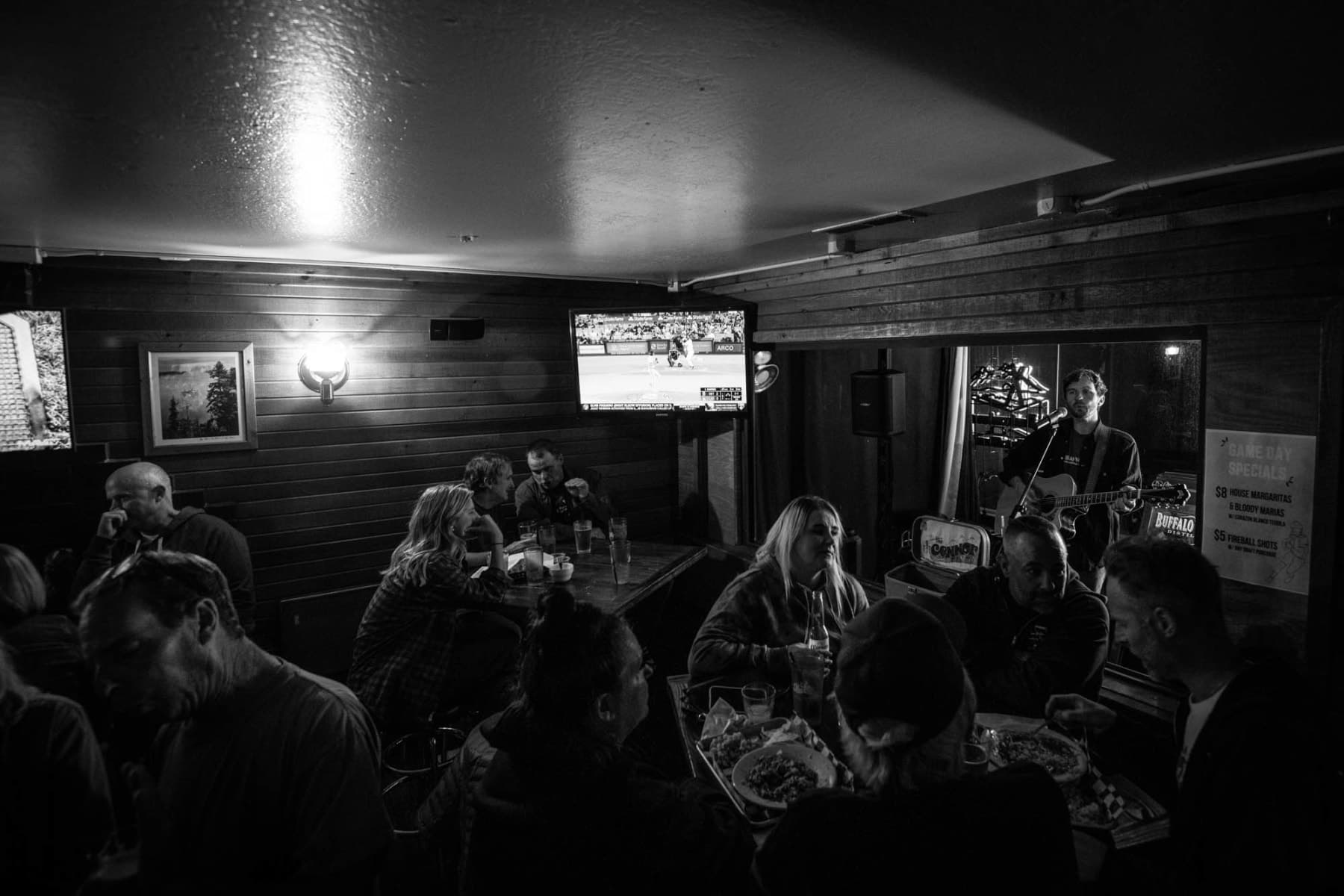 Busy dining room and patio atmosphere at Steamers Bar and Grill in South Lake Tahoe